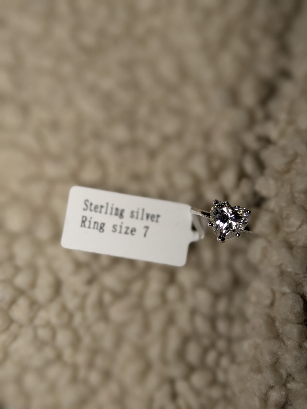 carat 2.0 moissanite | size 7 heart ring | sterling silver .925